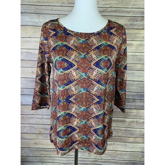 Everly Womens Small Top Keyhole Back 3/4 Sleeves - Picture 1 of 9